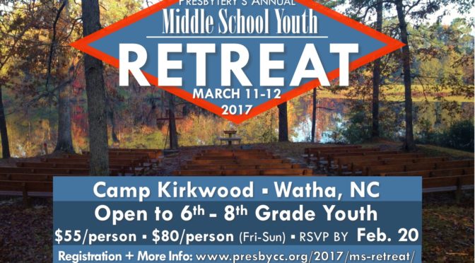 Middle School Retreat March 2017